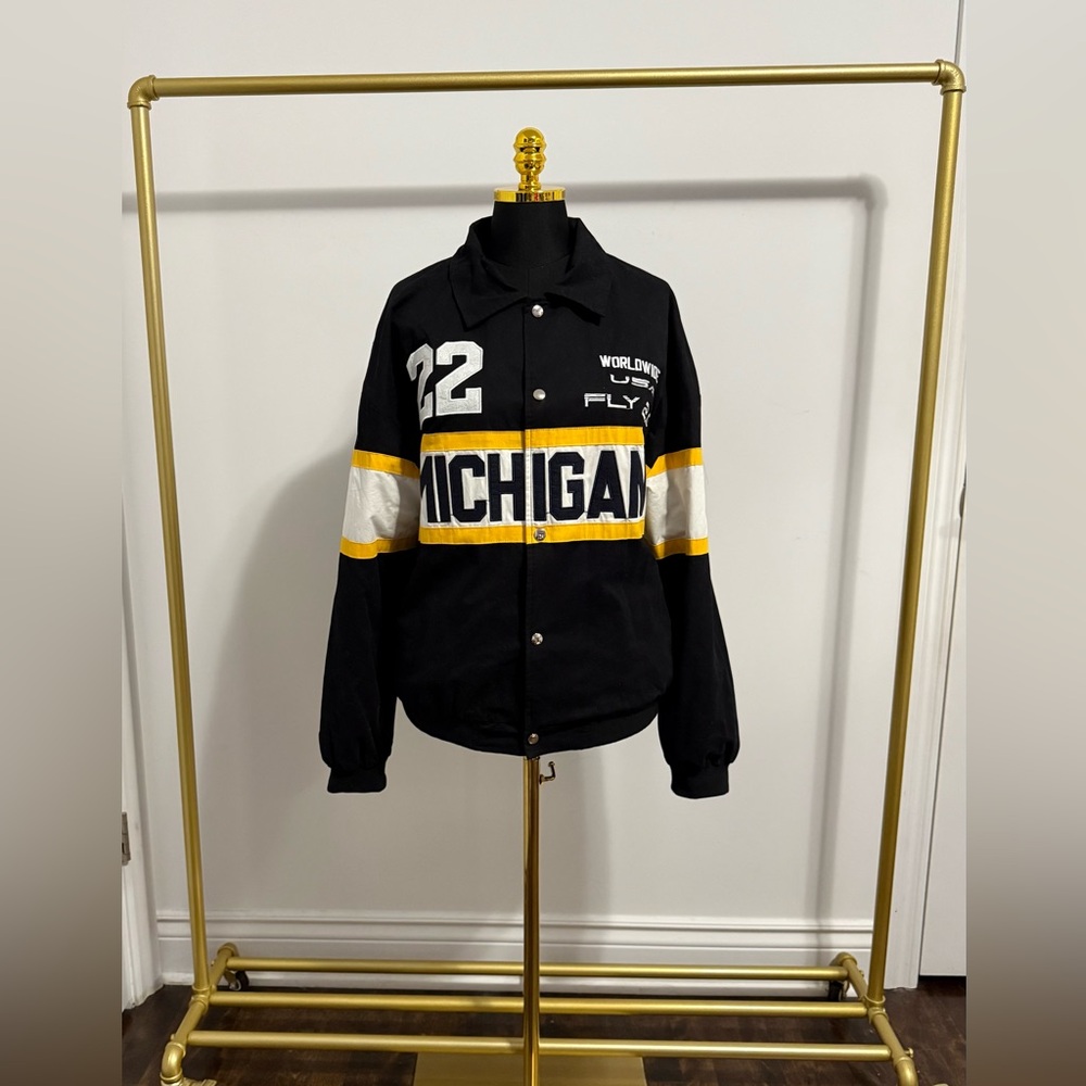 Pretty Little Thing | Oversized Michigan Varsity Jacket | Size M